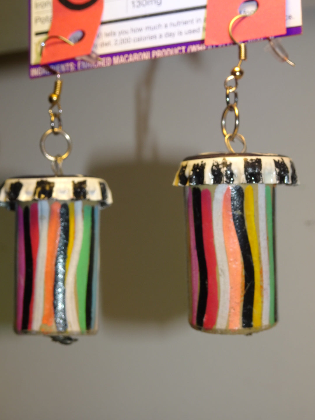 RECYCLED RAINBOW SHROOM EARRINGS