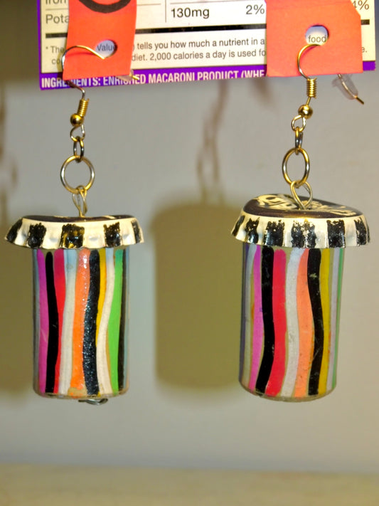 RECYCLED RAINBOW SHROOM EARRINGS