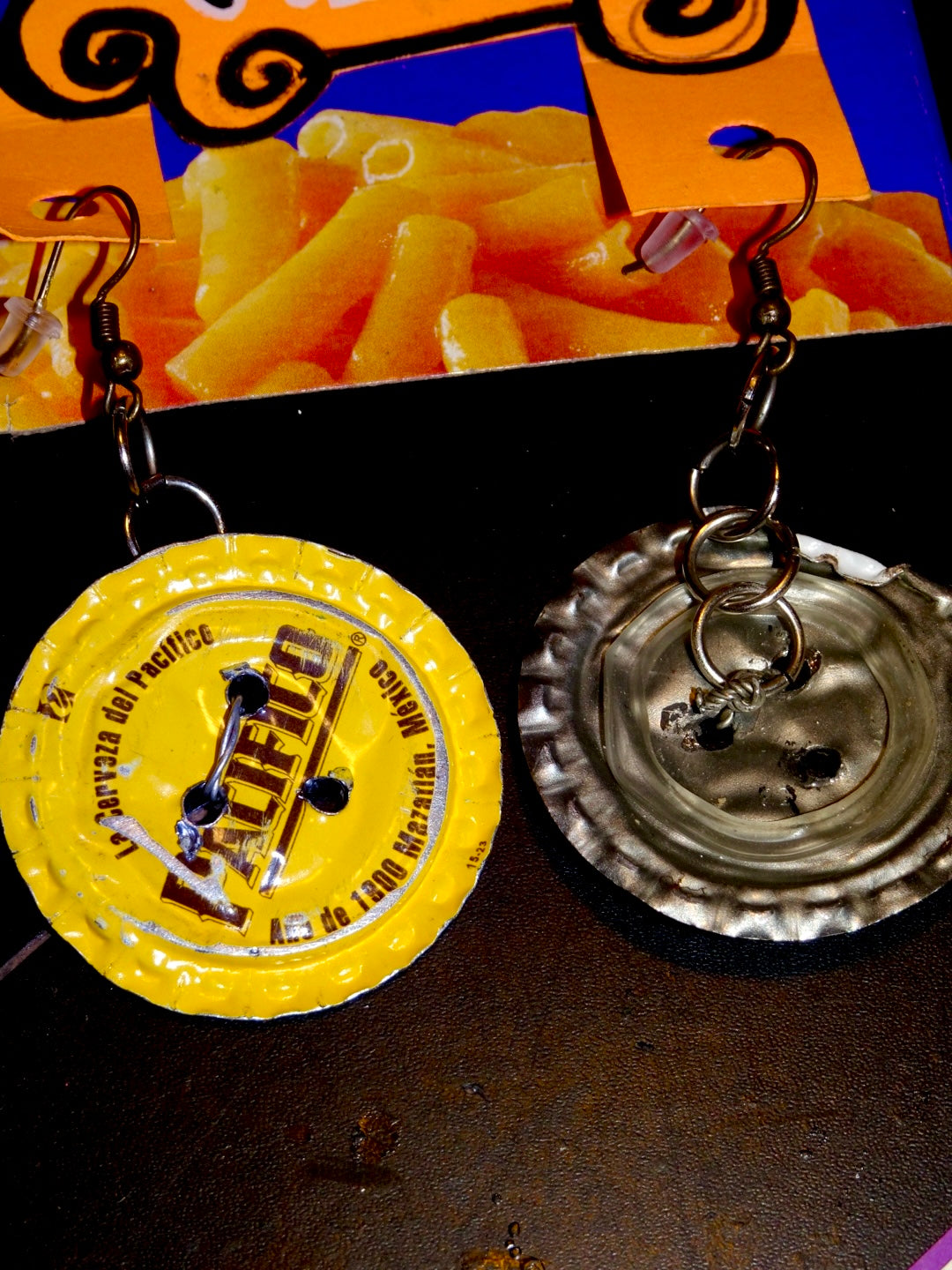 BEER CAP BUTTON EARRINGS