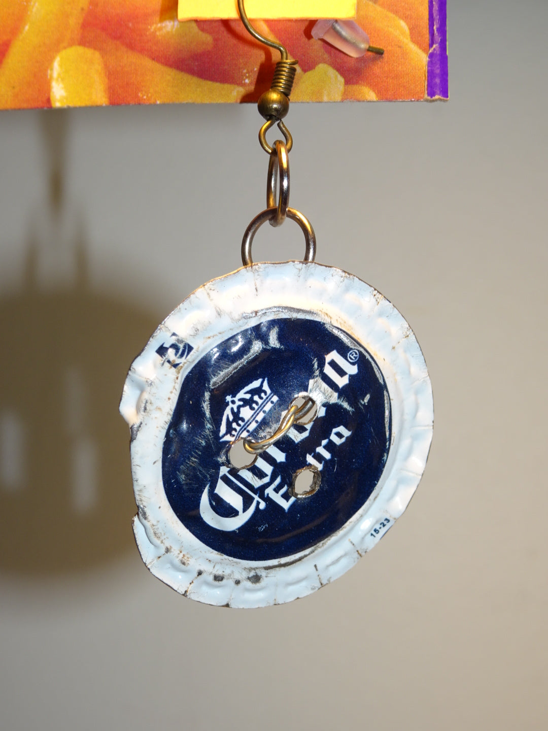 BEER CAP BUTTON EARRINGS