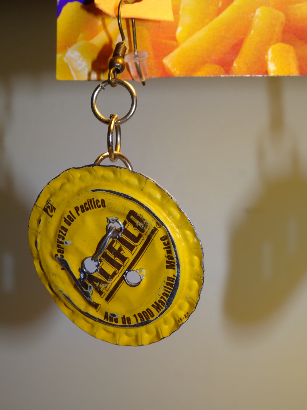 BEER CAP BUTTON EARRINGS