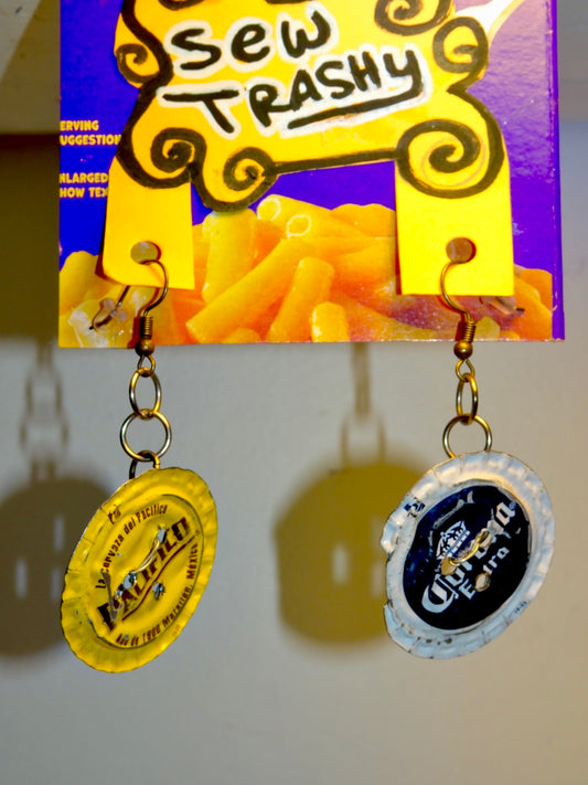 BEER CAP BUTTON EARRINGS