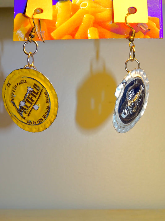 BEER CAP BUTTON EARRINGS